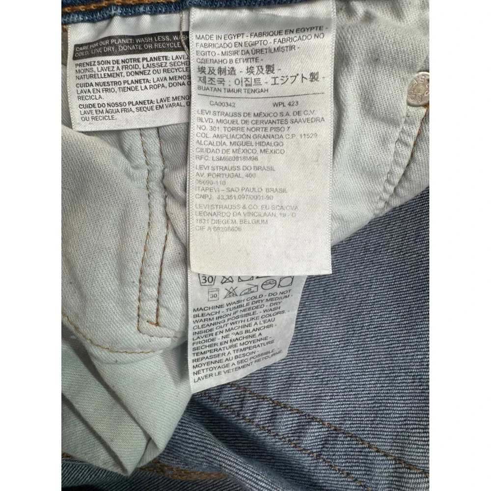 Levis 511 Slim Fit Jeans Mens 32 Medium Wash Blue Denim Shortened 24 Inseam